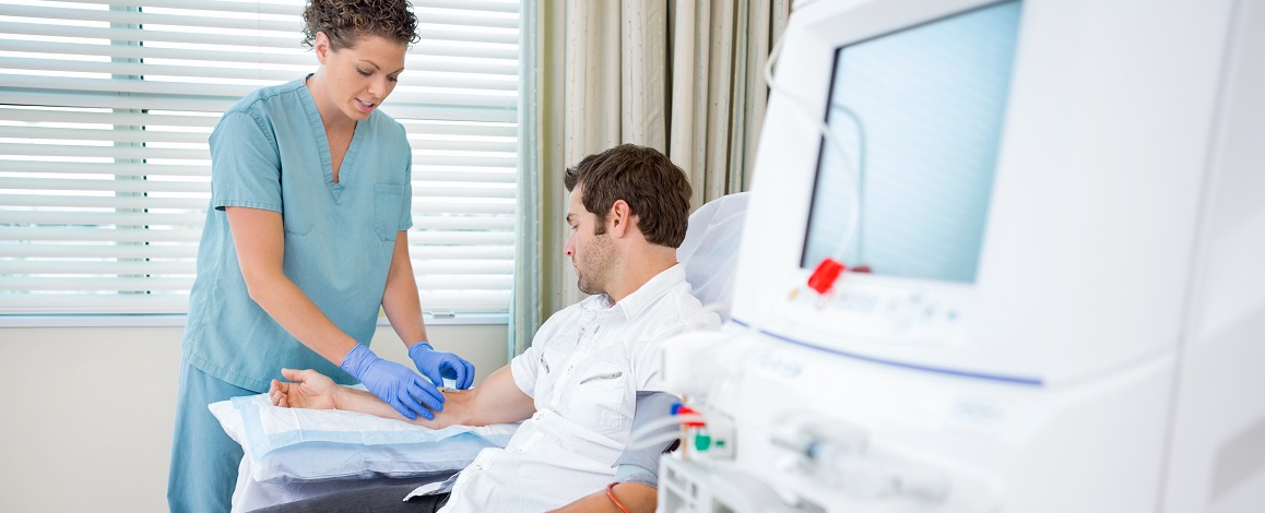 a patient receives dialysis 